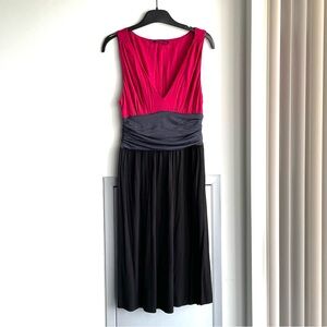 ANTHROPOLOGIE VELVET Sleeveless V-neck 3 Tone Color Block Dress